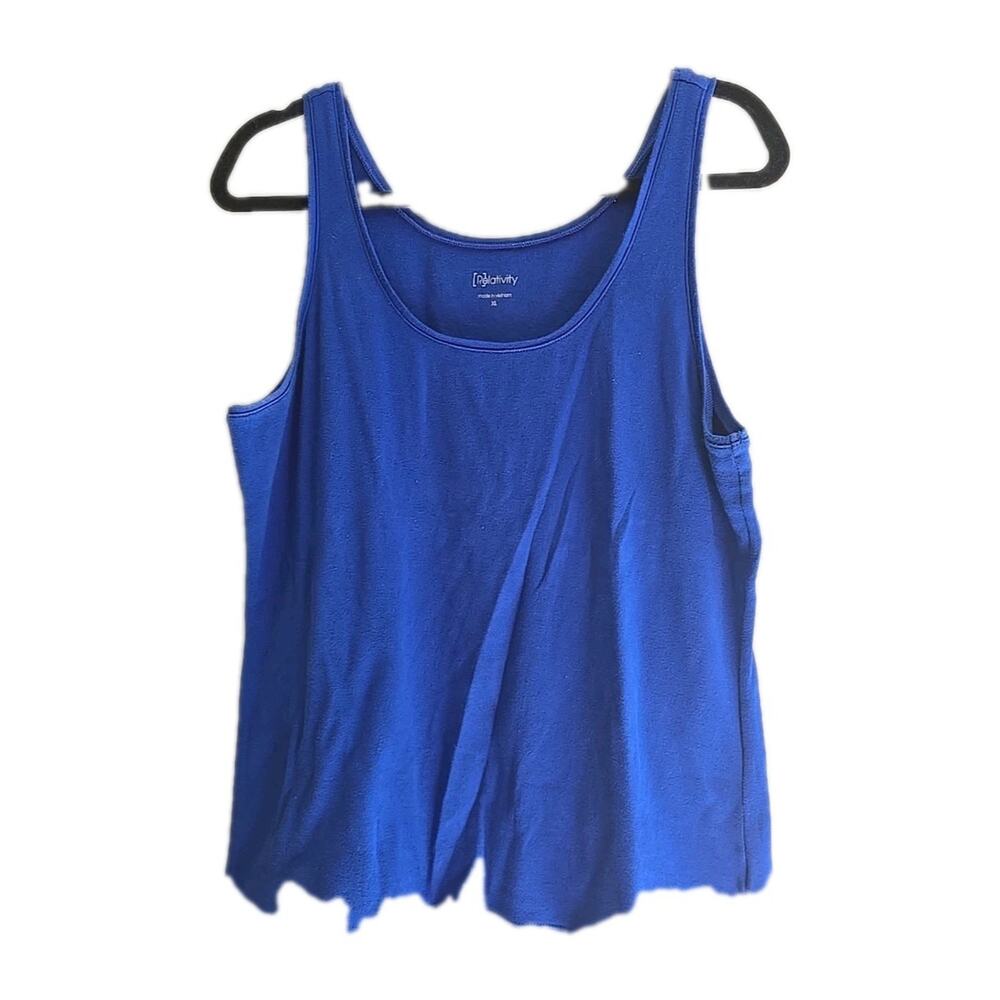 Relativity Blue Scoop Neck Relaxed Fit Sleeveless Casual Tank Top Womans Size XL